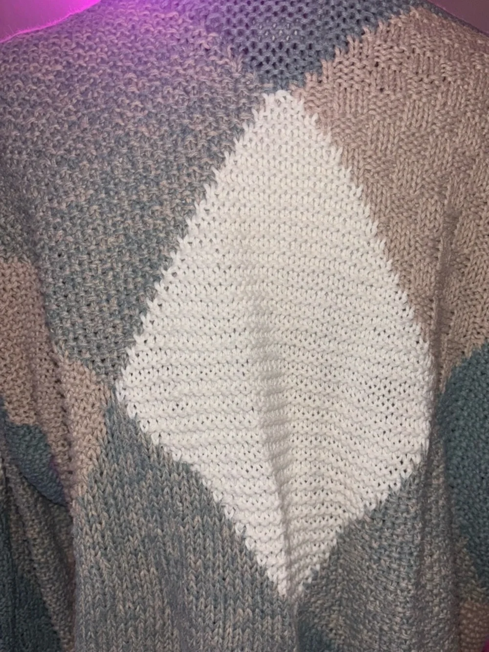 Yarnworks Handknit Patchwork Sweater Large Cotton Ramie Cozy Vintage